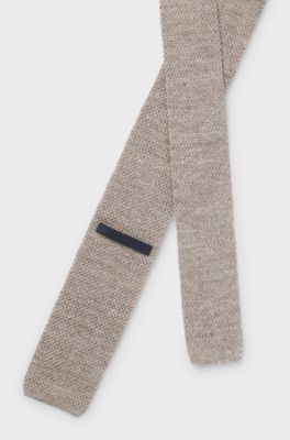BOSS BY BECKHAM Tie in linen and tussah silk, Beige