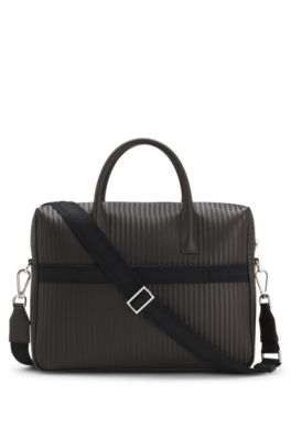 Document case with all-over embossed pattern, Dark Brown