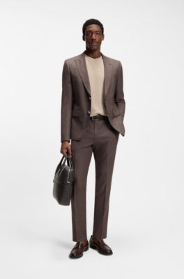 Borsa portadocumenti con motivo goffrato all-over, Marrone scuro