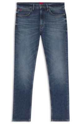 Hugo Uomo Blu Jeans Slim Fit In Denim Elasticizzato