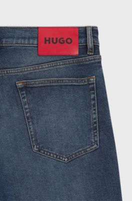 Slim-fit jeans in blue stretch denim, Blue