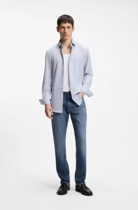 Slim-fit jeans in blue stretch denim
