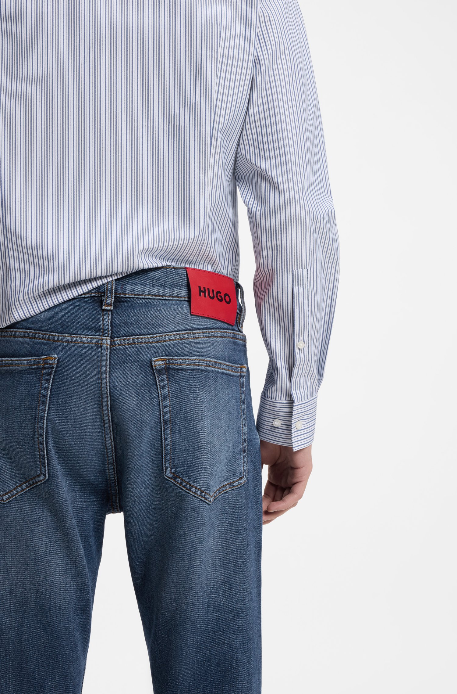 Hugo Slim-fit jeans in blue stretch denim herr – bild 3