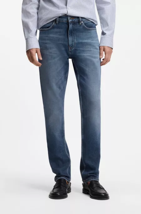 Slim-fit jeans in blue stretch denim