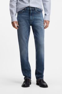 Slim-fit jeans in blue stretch denim, Blue