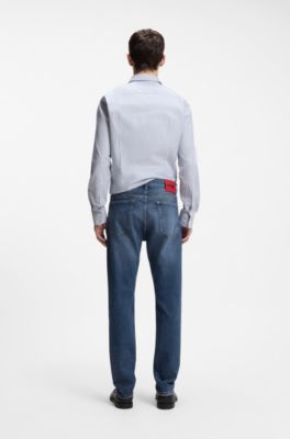 Slim-fit jeans in blue stretch denim, Blue
