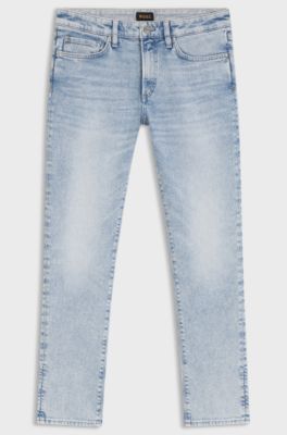 Slim-fit jeans in silk-blend denim, Light Blue
