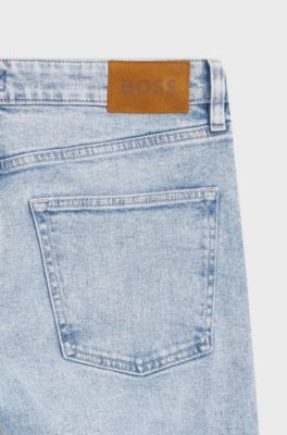 Slim-fit jeans in silk-blend denim, Light Blue