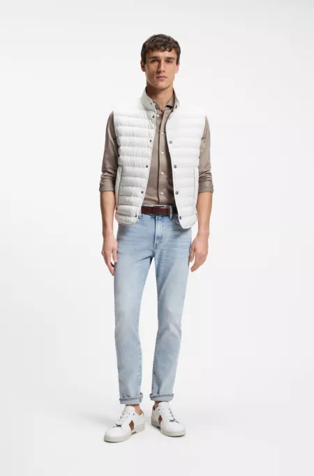 Jean Slim en denim à teneur en soie