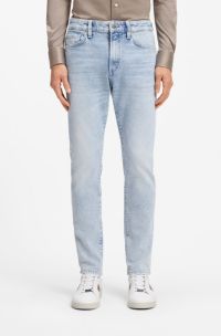 Slim-fit jeans in silk-blend denim, Light Blue