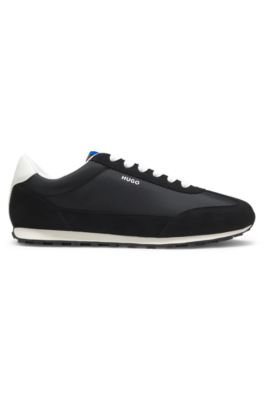 Textured-fabric trainers with star detail, Black