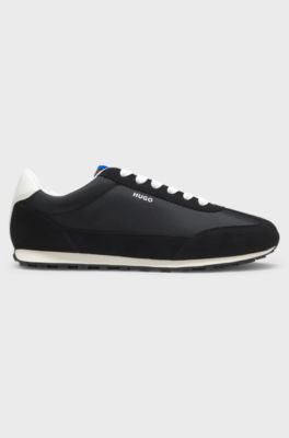 Textured-fabric trainers with star detail, Black