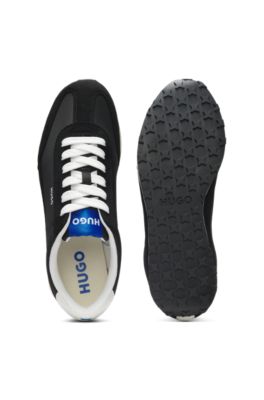 Textured-fabric trainers with star detail, Black