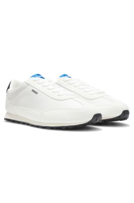 Textured-fabric trainers with star detail, Natural