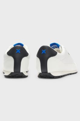 Textured-fabric trainers with star detail, Natural