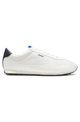 Textured-fabric trainers with star detail, Natural