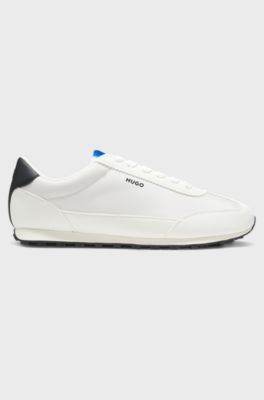 Textured-fabric trainers with star detail, Natural