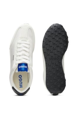 Textured-fabric trainers with star detail, Natural