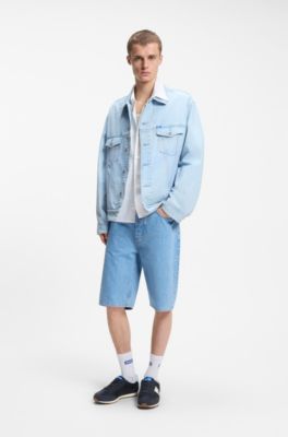 Mesh trainers with faux-suede trims, Dark Blue