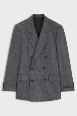 BOSS BY BECKHAM jacket in wool, silk, linen and cashmere, Grey