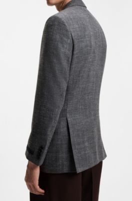 BOSS BY BECKHAM jacket in wool, silk, linen and cashmere, Grey