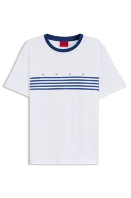 Hugo Cotton T-shirt with printed stripes herr – bild 4