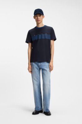 Hugo Cotton T-shirt with printed stripes herr – bild 2
