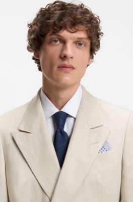 BOSS BY BECKHAM slim-fit jacket with micro pattern, Light Grey