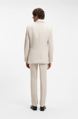 BOSS BY BECKHAM Slim-Fit Sakko mit Mikromuster, Hellgrau