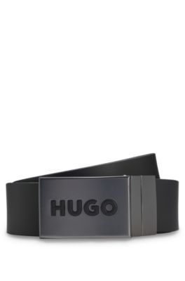 Reversible belt in Italian leather, Black