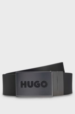 Reversible belt in Italian leather, Black