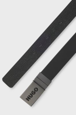 Cintura reversibile in pelle italiana, Nero