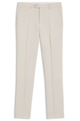 BOSS BY BECKHAM slim-fit trousers with micro pattern, Light Grey