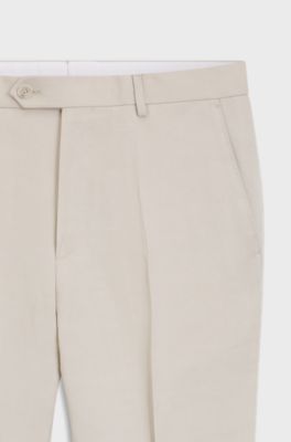 BOSS BY BECKHAM Fein gemusterte Slim-Fit Hose, Hellgrau