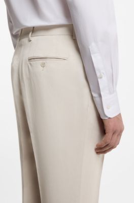 BOSS BY BECKHAM slim-fit trousers with micro pattern, Light Grey