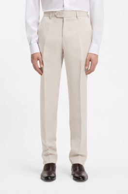 BOSS BY BECKHAM slim-fit trousers with micro pattern, Light Grey