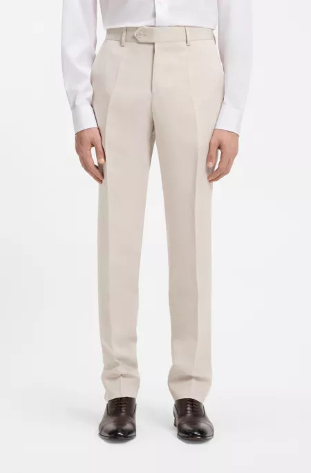 BOSS BY BECKHAM slim-fit trousers with micro pattern