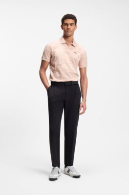 Mixed-material trainers with ridged outsole, Light Grey