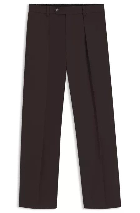 BOSS BY BECKHAM pleat-front trousers in cotton