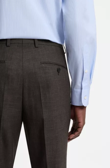 BOSS BY BECKHAM wool-blend slim-fit suit trousers