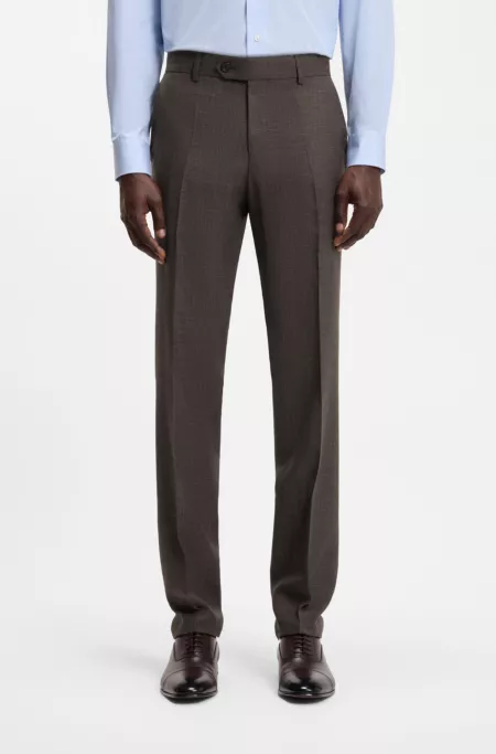 BOSS BY BECKHAM wool-blend slim-fit suit trousers
