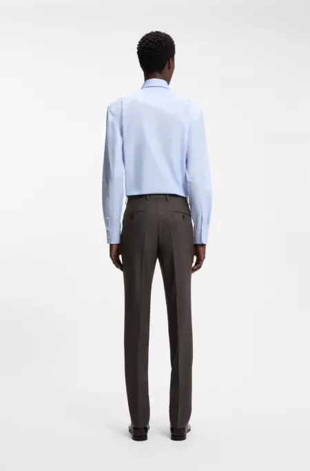 BOSS BY BECKHAM wool-blend slim-fit suit trousers