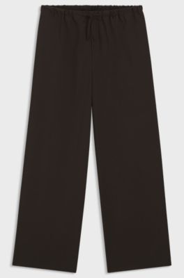 Pantalon &agrave; cordon de serrage en laine vierge BOSS BY BECKHAM, Marron