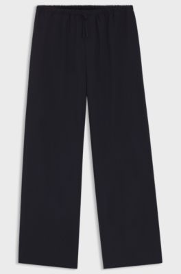 BOSS BY BECKHAM drawstring trousers in virgin wool, Dark Blue