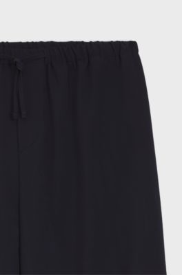 BOSS BY BECKHAM Hose mit Tunnelzug am Bund aus Schurwolle, Dunkelblau