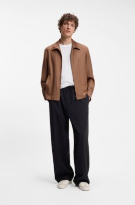 BOSS BY BECKHAM ドローストリングパンツ バージンウール, ダークブルー