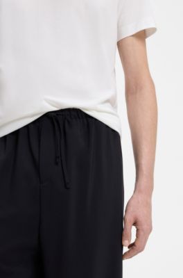 BOSS BY BECKHAM drawstring trousers in virgin wool, Dark Blue