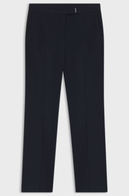 Flared-fit trousers in stretch jersey, Dark Blue
