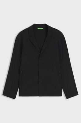 Regular-fit jacket in water-repellent stretch fabric, Black
