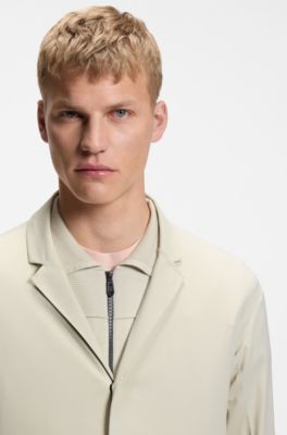 Regular-fit jacket in water-repellent stretch fabric, Light Beige